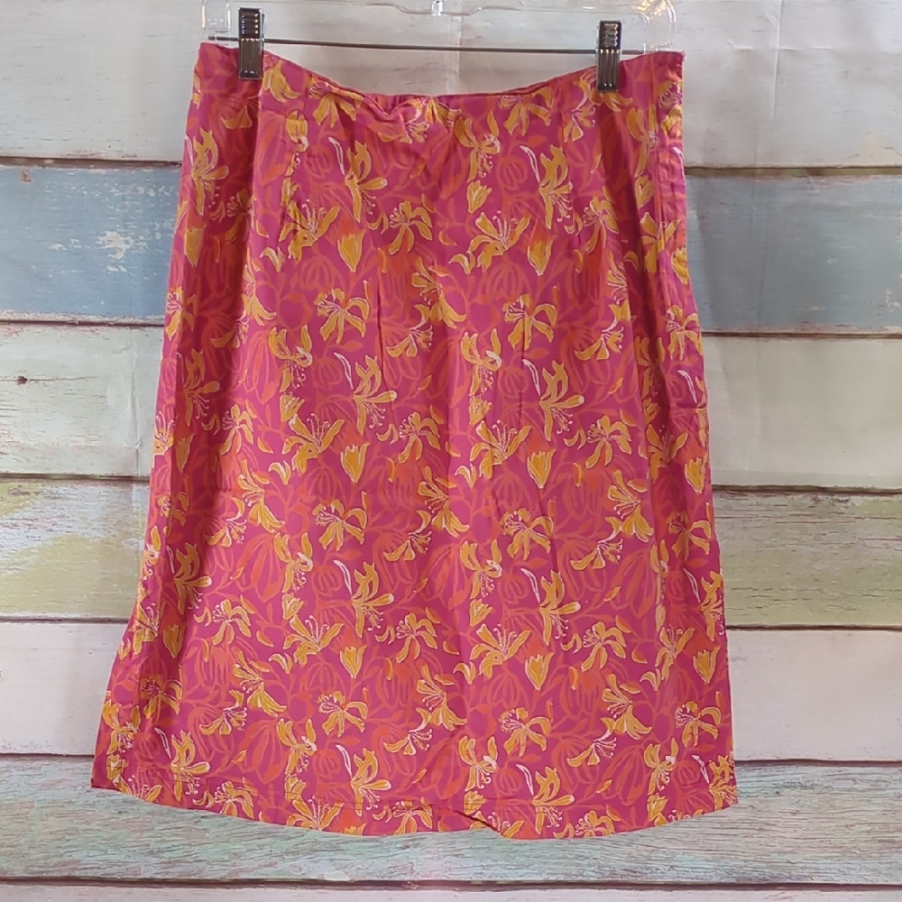 Anokhi Women's Pink Floral A-Line Skirt